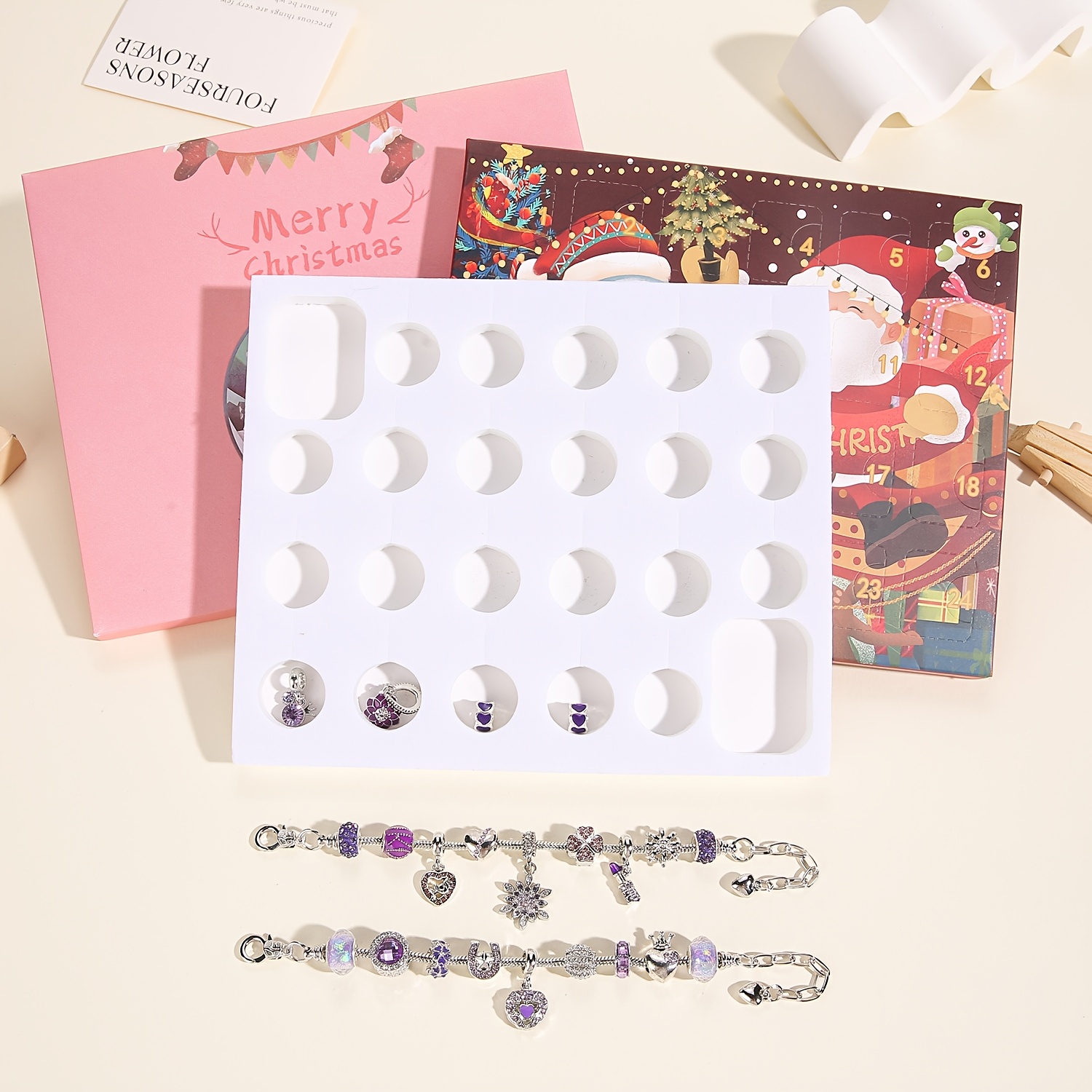 Christmas purple beads DIY jew - Jewelry Making Diy Kit avaliação e preço