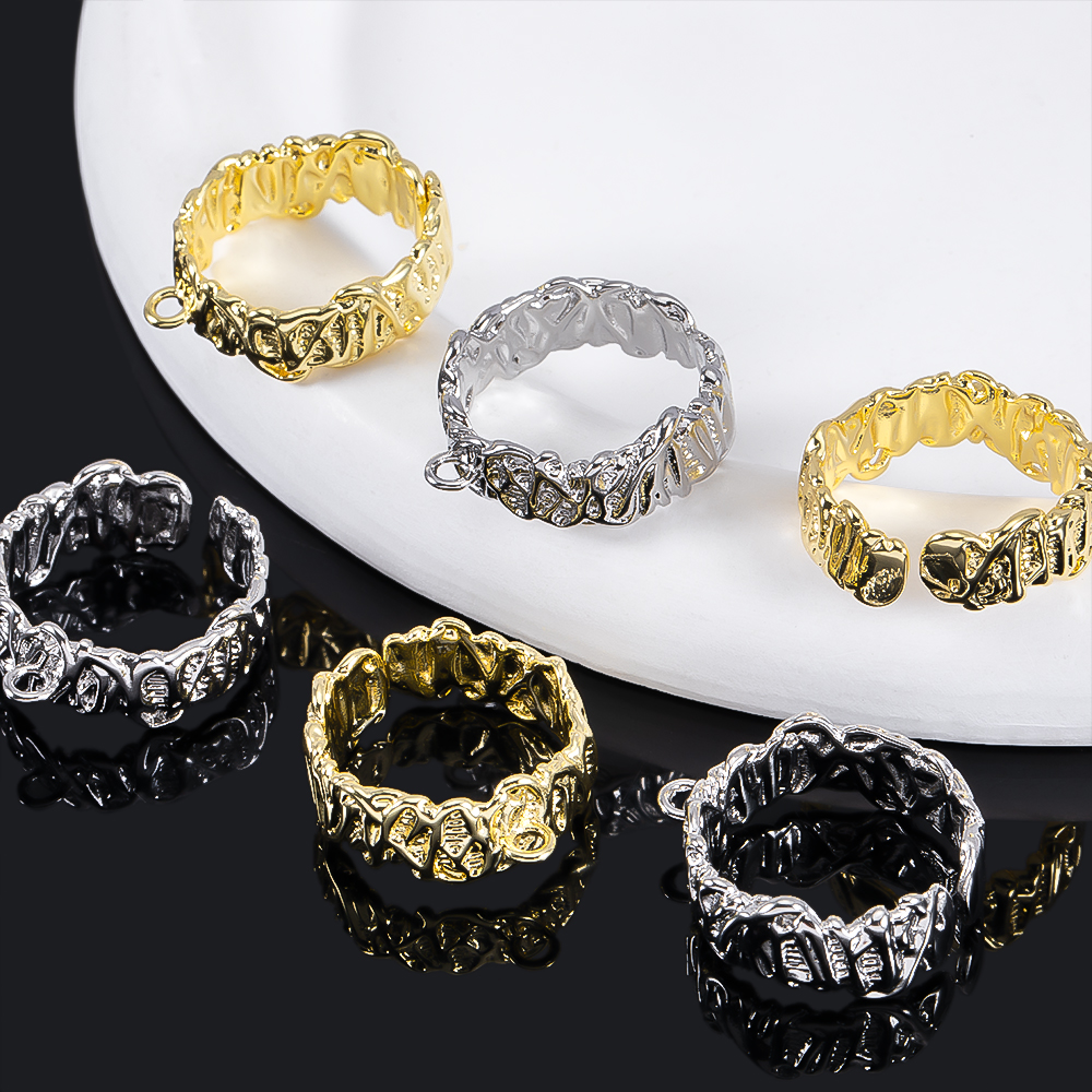 2Pcs Gold Plated Irregular Ope - Jewelry Making Ring Tool avaliação e preço