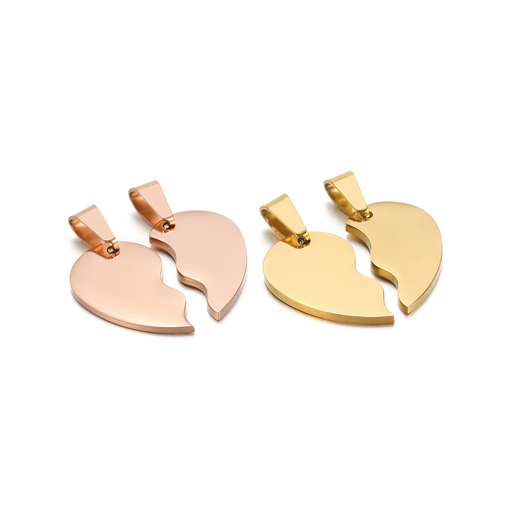 2Pcs/set Stainless Steel Gold  - Jewelry Making For Couples avaliação e preço
