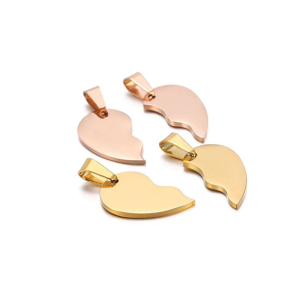 2Pcs/set Stainless Steel Gold  - Jewelry Making For Couples avaliação e preço