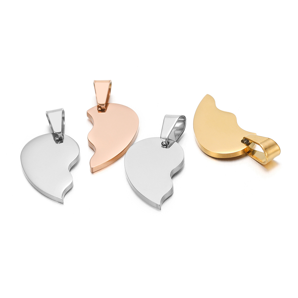 2Pcs/set Stainless Steel Gold  - Jewelry Making For Couples avaliação e preço