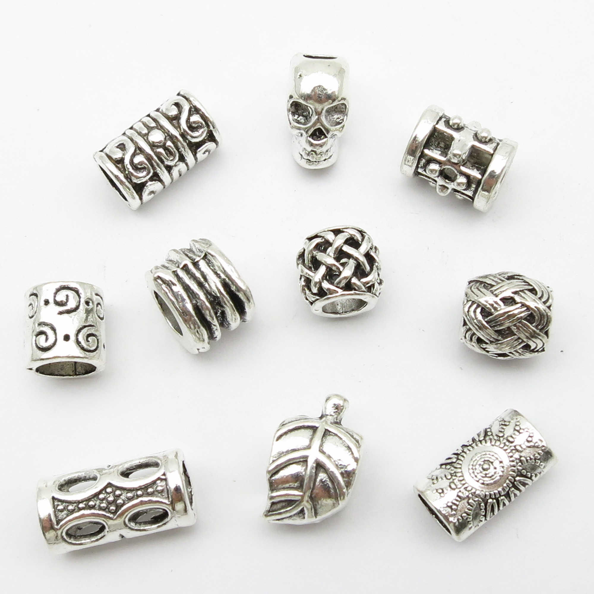 10Pcs/Pack Skull/Leaf DIY bead - Crimp Bead Tube avaliação e preço