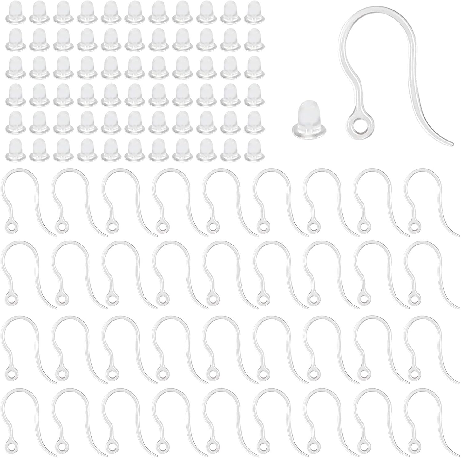 40pcs Clear Plastic Earring Ho - Jewelry Making Accessories avaliação e preço