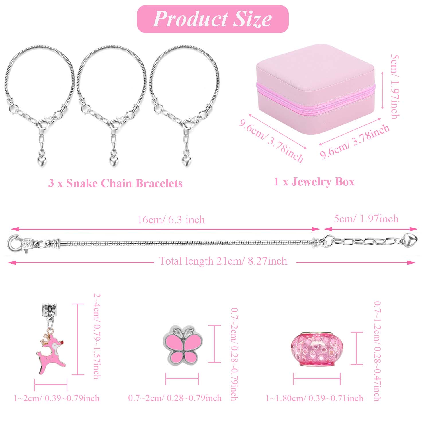 68pcs pink beaded jewelry set, - Jewelry Making Diy Kit avaliação e preço