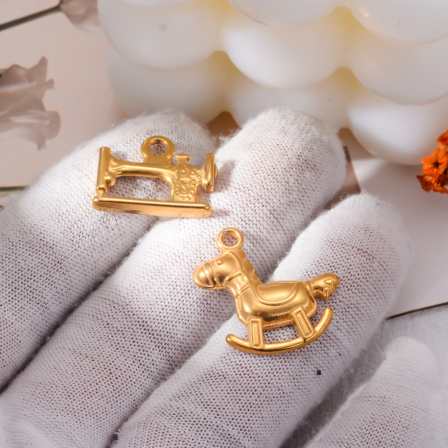 2Pcs Stainless Steel Bear Rock - Jewelry Making For Couples avaliação e preço