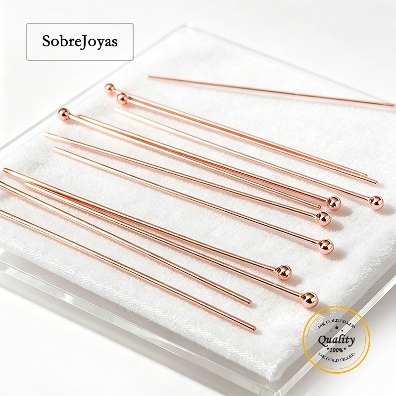 14K Rose Gold Filled Ball Head - Jewelry Making Wire avaliação e preço