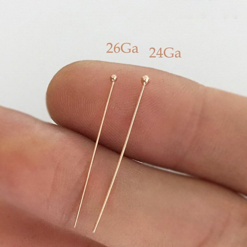 14K Rose Gold Filled Ball Head - Jewelry Making Wire avaliação e preço