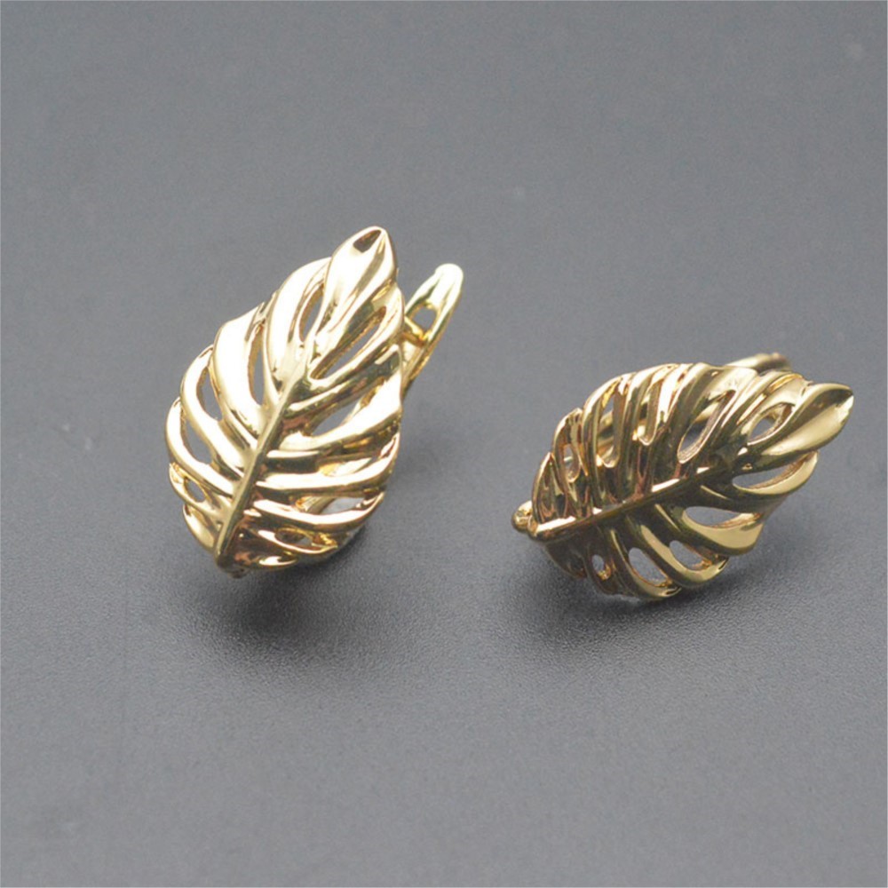 1/2Pcs 18K Gold Plated Brass L - Jewelry Making Hoops avaliação e preço