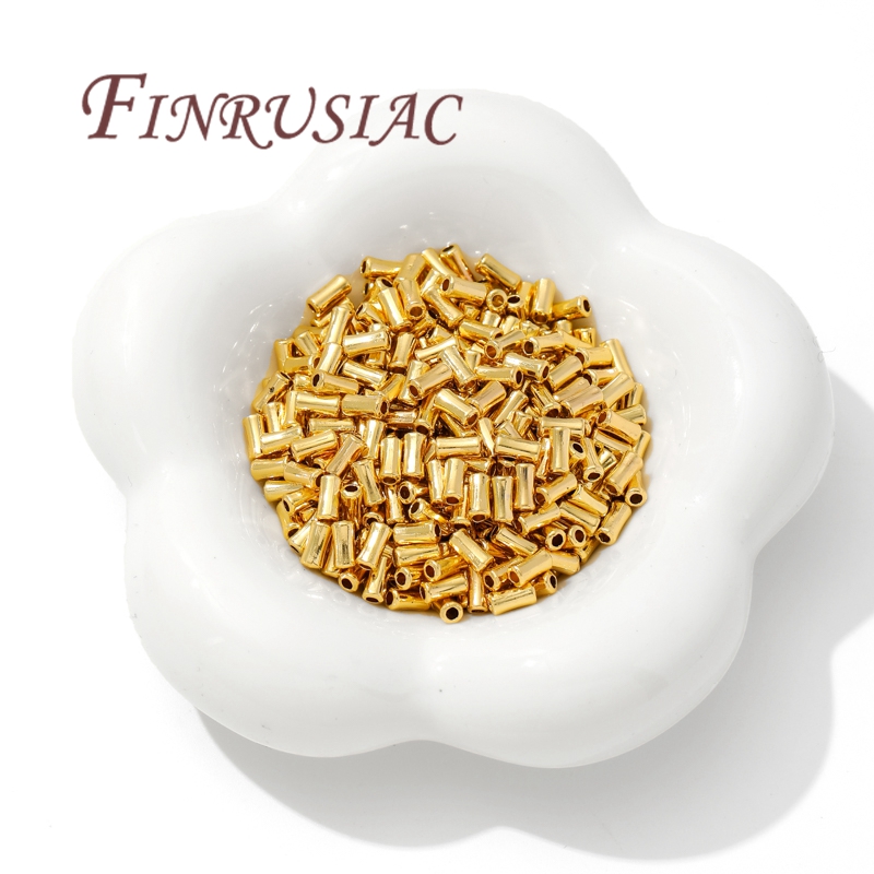 18K Gold Plated Brass Tube Bea - Crimp Bead Tube avaliação e preço