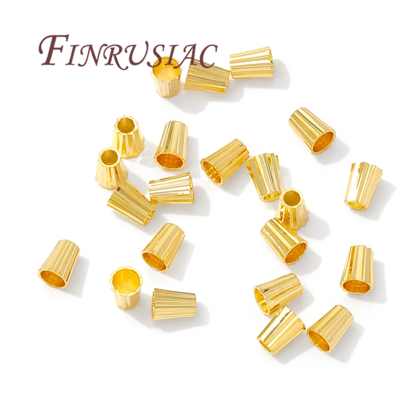 18K Gold Plated Brass Tube Bea - Crimp Bead Tube avaliação e preço
