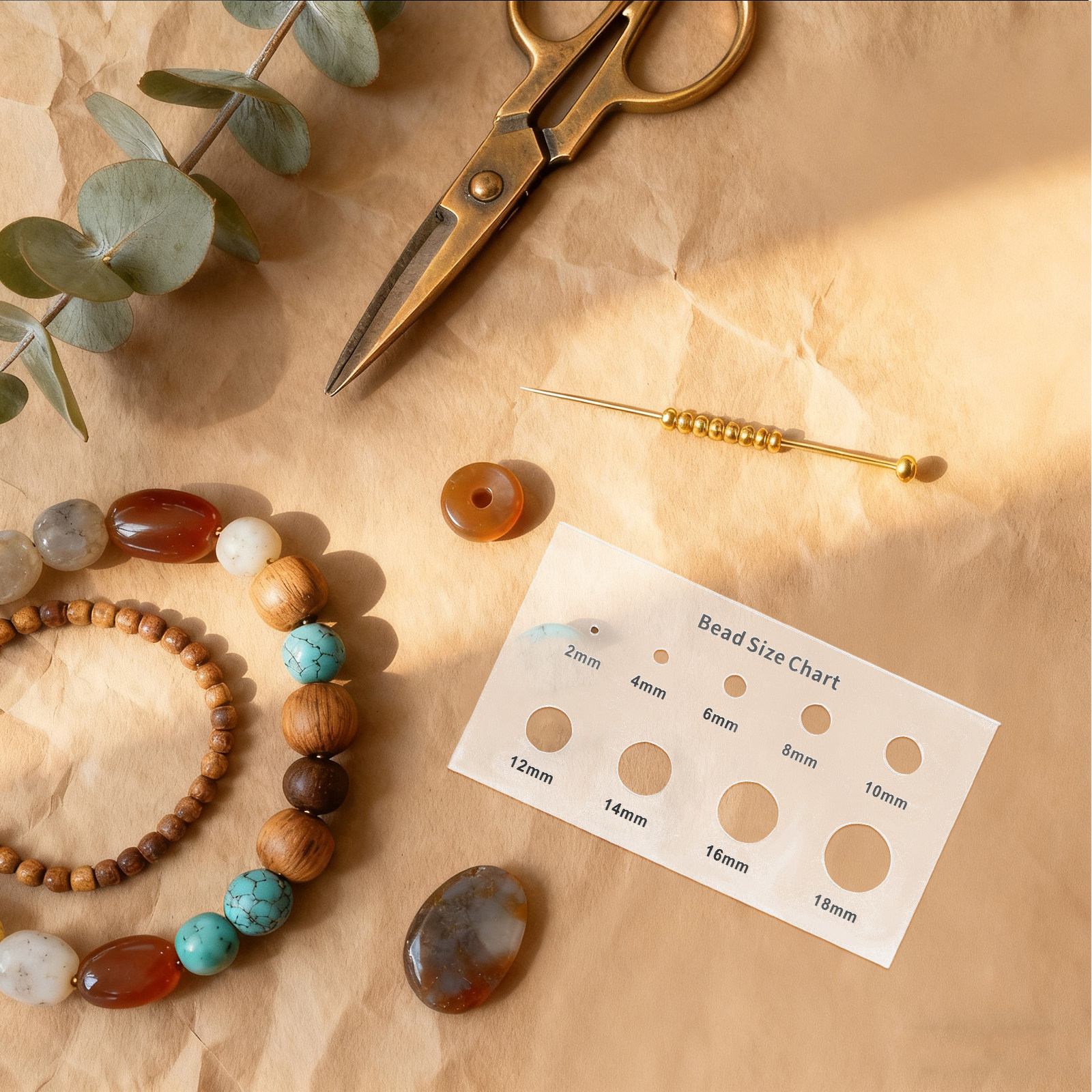 Bead Sizing Ruler Acrylic Bead - Jewelry Making Guide avaliação e preço