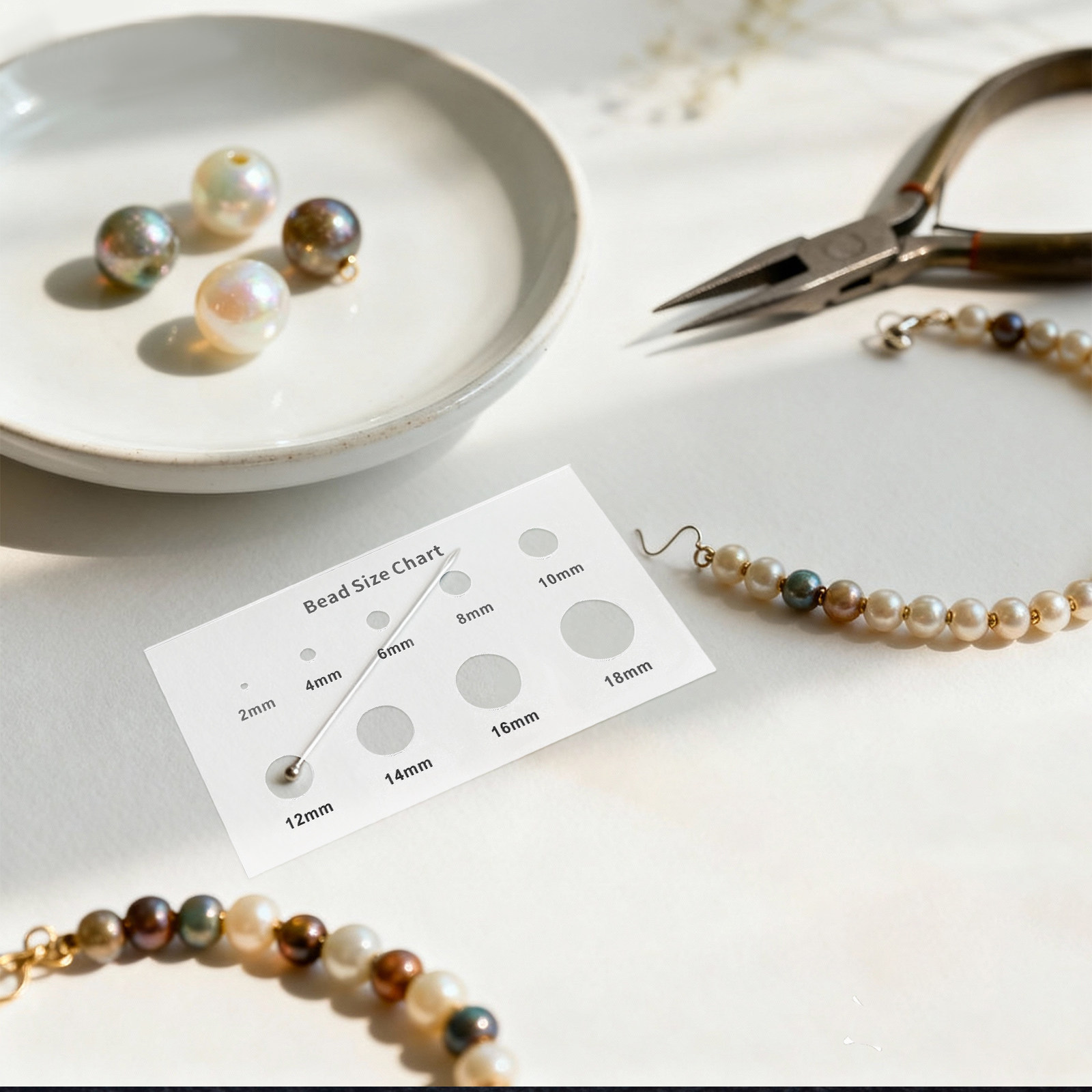 Bead Sizing Ruler Acrylic Bead - Jewelry Making Guide avaliação e preço