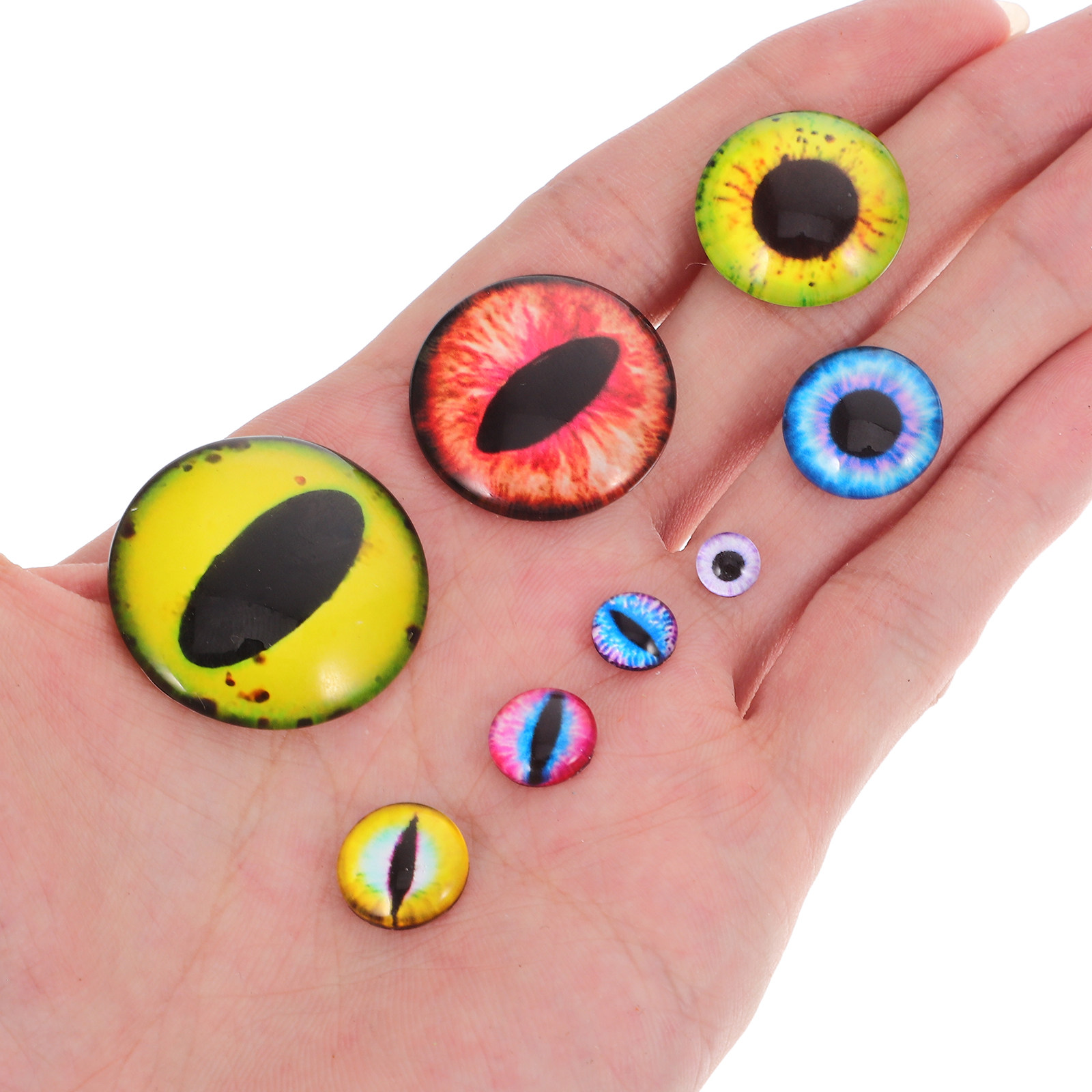 160Pcs Glass Eyes Cabochons Co - Jewelry Making In Clay avaliação e preço