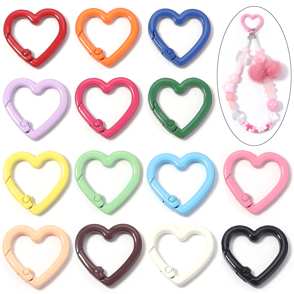 5pcs Alloy Heart Spring Clasps - Jewelry Making Accessories avaliação e preço
