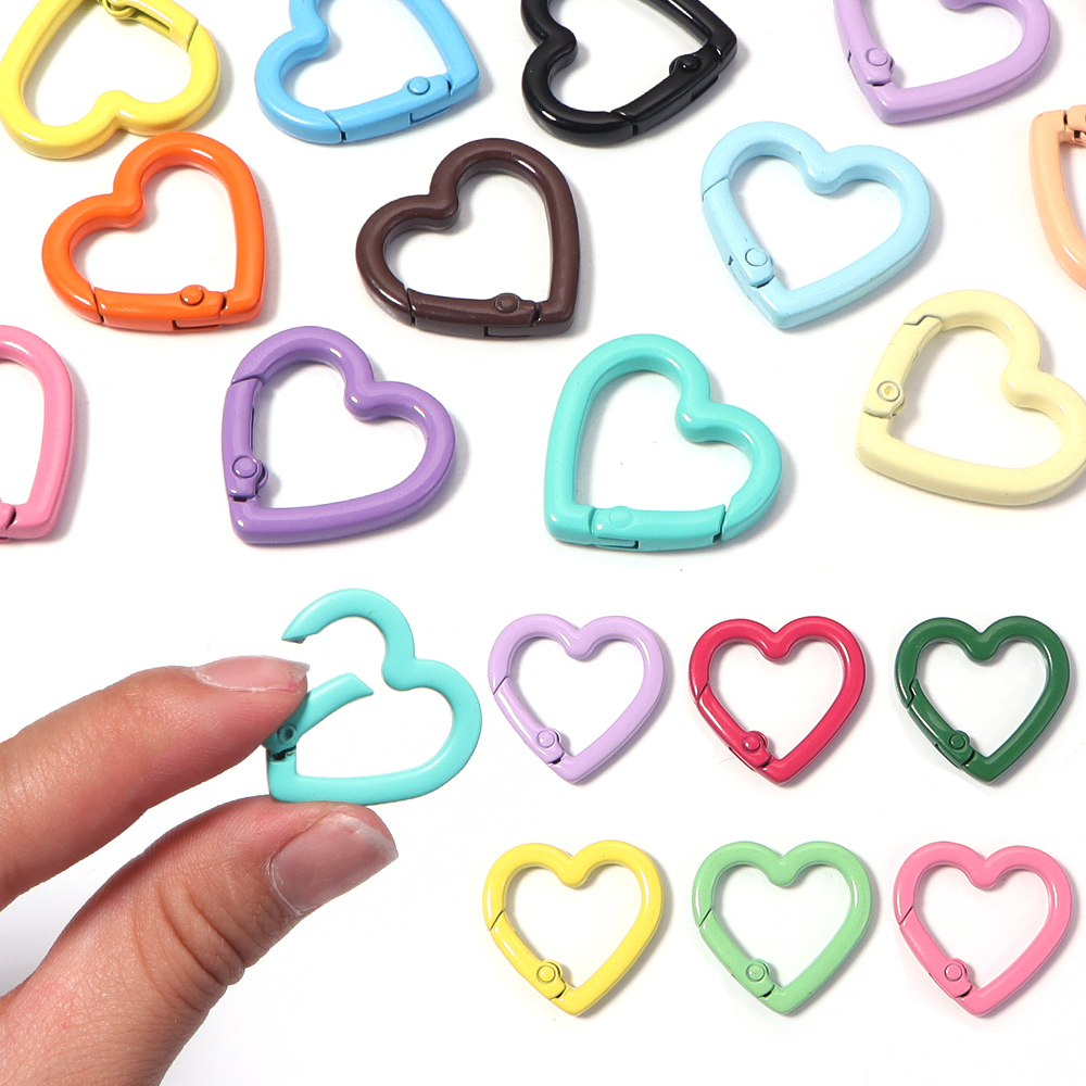 5pcs Alloy Heart Spring Clasps - Jewelry Making Accessories avaliação e preço