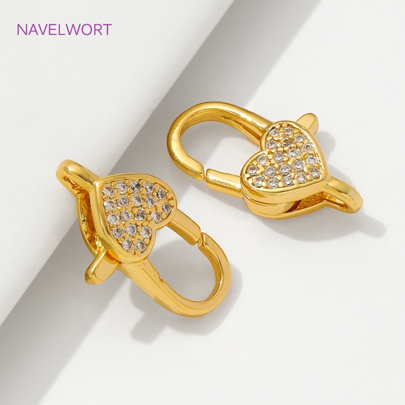 18K Gold Plated Inlaid Zircon  - Jewelry Making Gold avaliação e preço