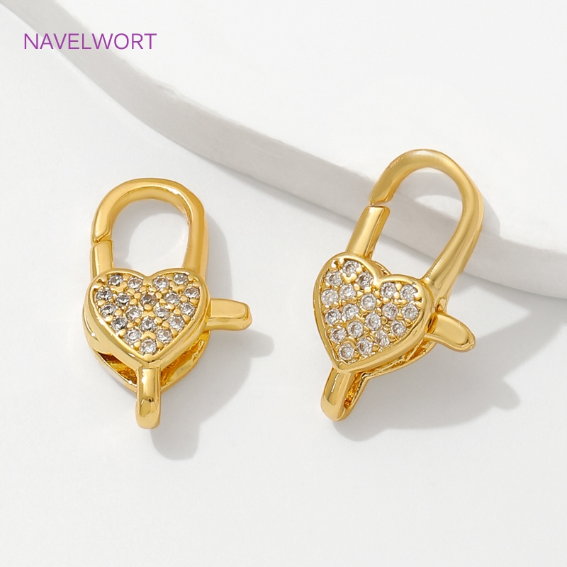 18K Gold Plated Inlaid Zircon  - Jewelry Making Gold avaliação e preço