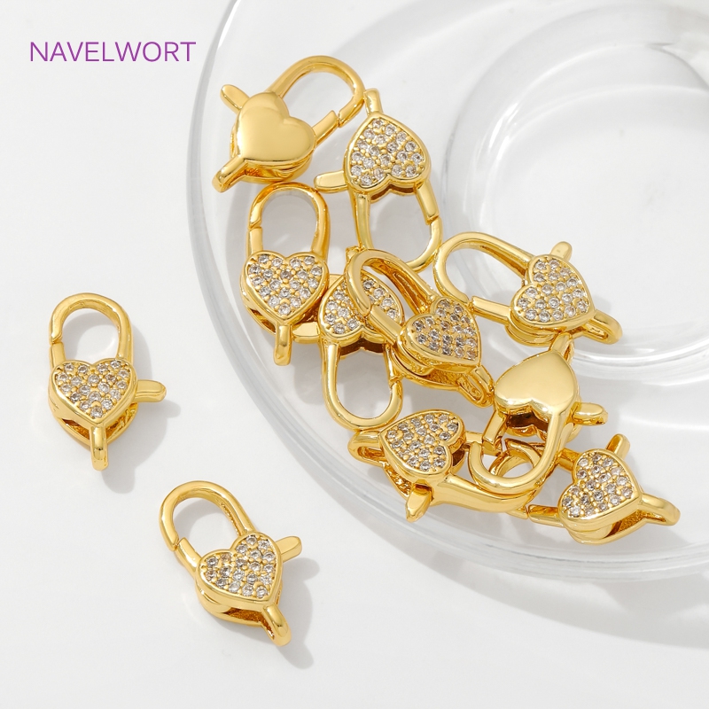 18K Gold Plated Inlaid Zircon  - Jewelry Making Gold avaliação e preço