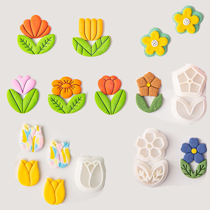 Tulip Flower Leaf Soft Pottery - Jewelry Making In Clay avaliação e preço